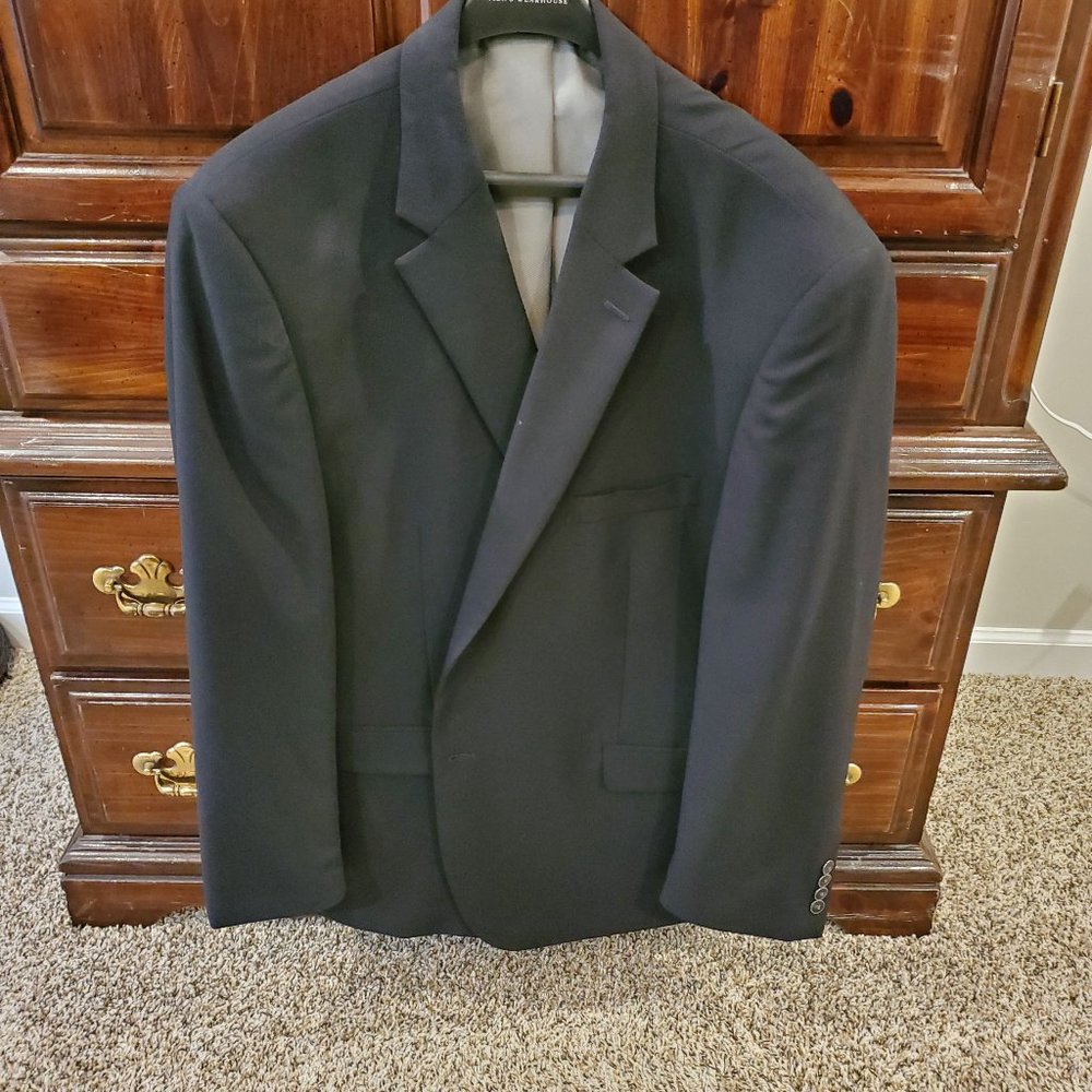 Men's suit coat, black, size 50 regular, short.